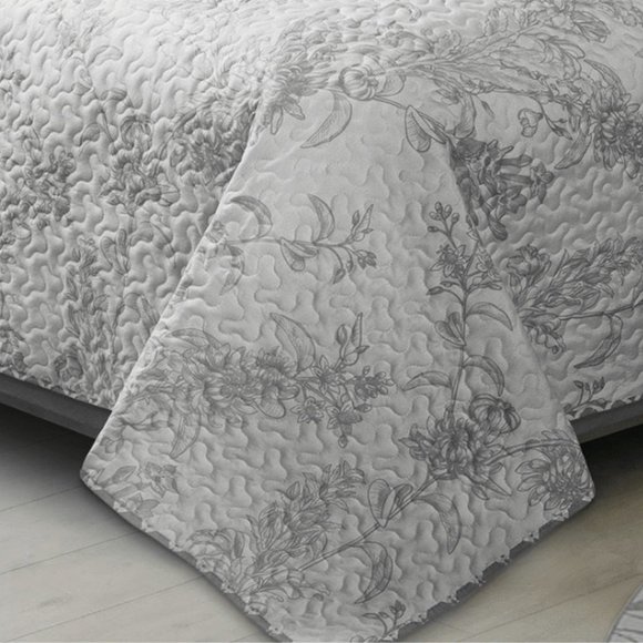 New Transition Grey 3-Piece Bedding 100% Polyester Quilt Set • Reversible • KING - Picture 3 of 3
